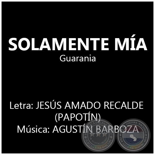 SOLAMENTE MÍA - AGUSTÍN BARBOZA